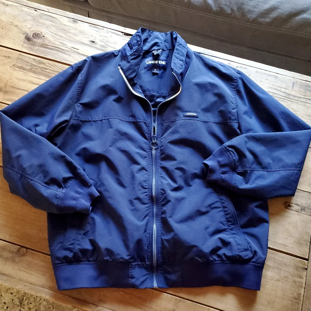 Lands End Men's Lightweight Jacket Blue Size Extra Large